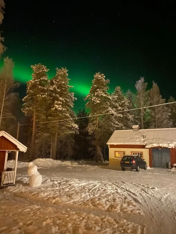 Noorderlicht in Zweeds Lapland bij Familie Tappel
