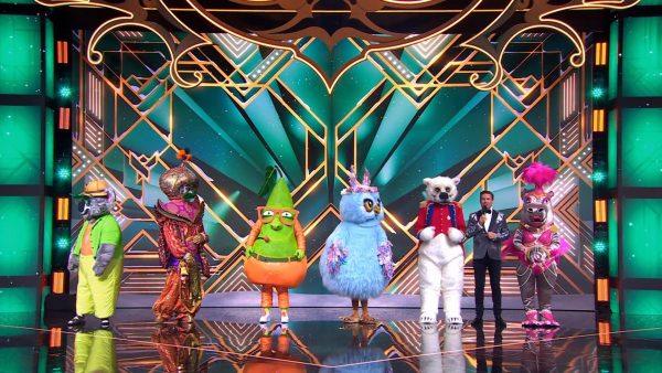 De Koala, de IJsbeer, de Magiër, het Nijlpaard, de Uil en de Toffe Peer in de halve finale van 'The Masked Singer'