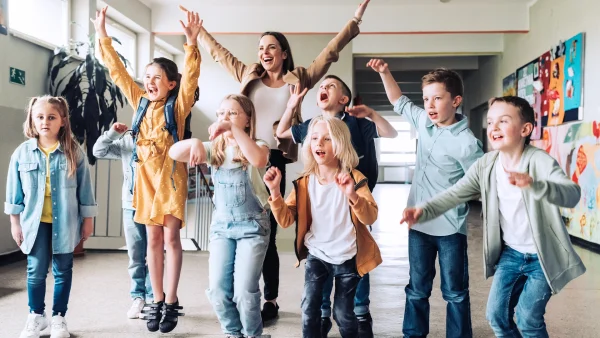 Kinderen op een schoolfoto