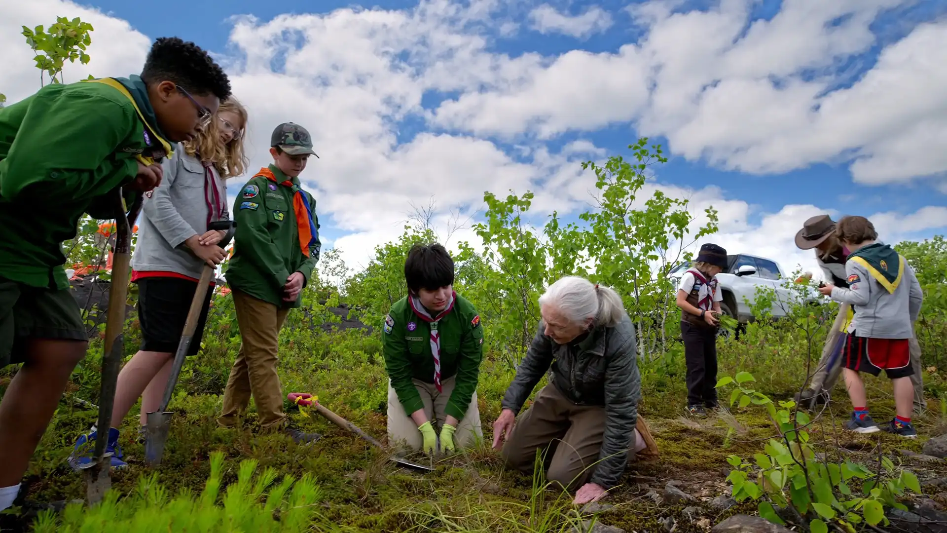 Screenshot uit de film 'Jane Goodall: Reasons for Hope'