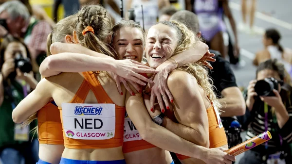 Nederlandse estafettevrouwen bij WK in Glasgow