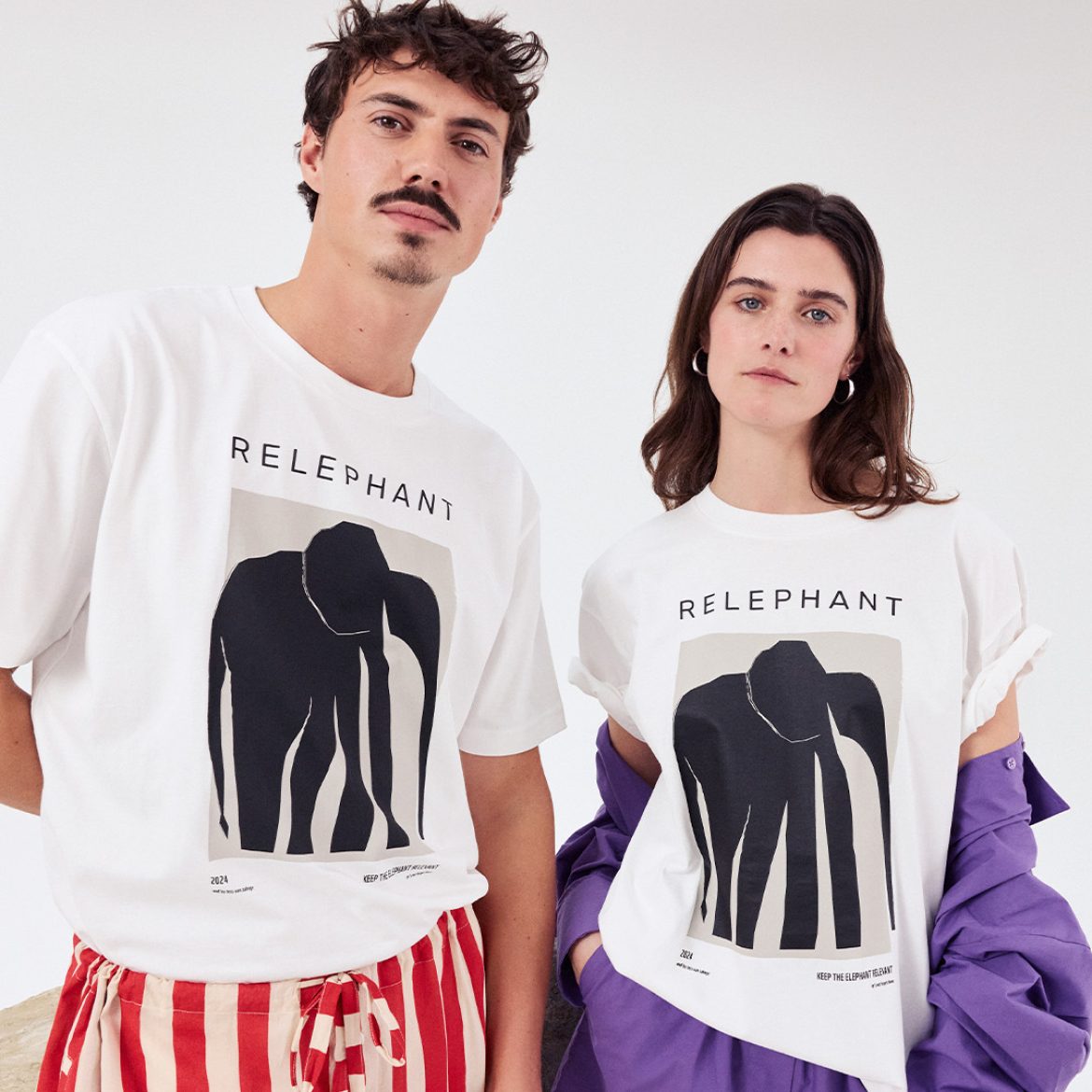 Niek Roozen en Kiki Boreel in het Relephant-shirt