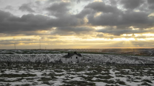 Landschap met guur weer