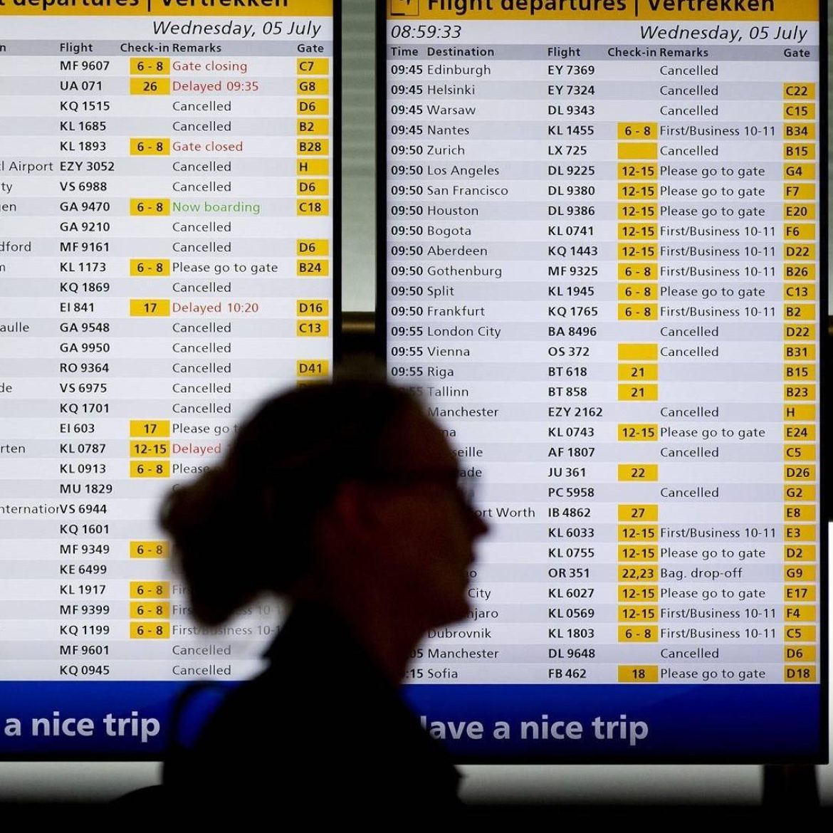 Bord met vluchten op Schiphol