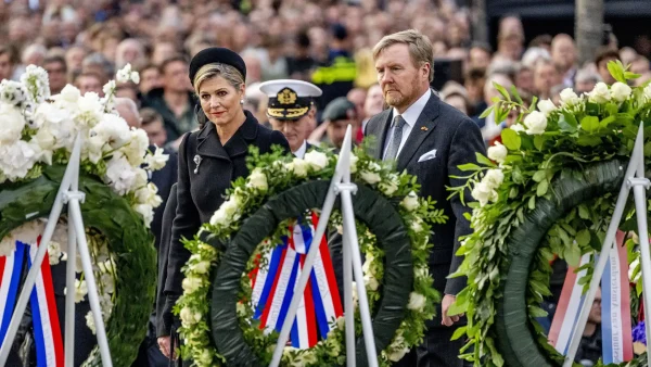 Koning Willem-Alexander en koningin Máxima tijdens Dodenherdenking 2023