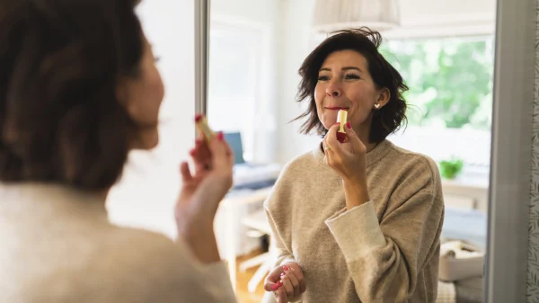 Vrouw met lipstick