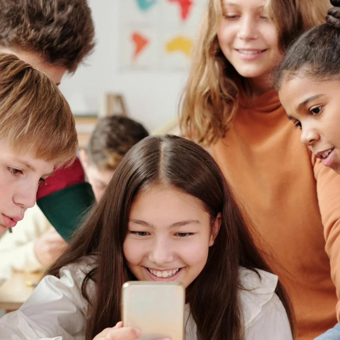 Scholieren smartphone