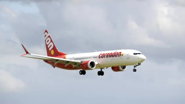 Vliegtuig van Corendon tijdens vlucht naar Curaçao