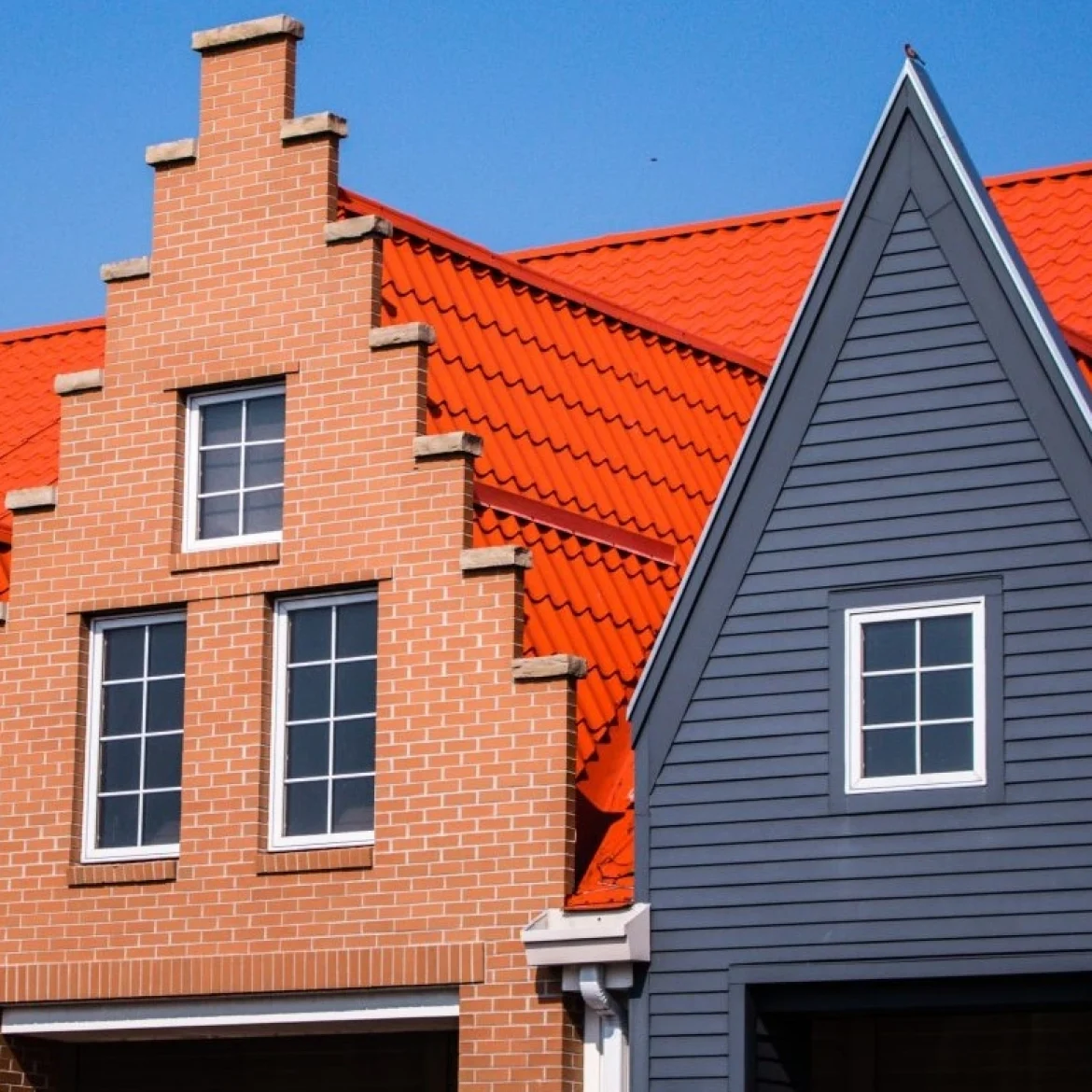 huizen met oranje daken