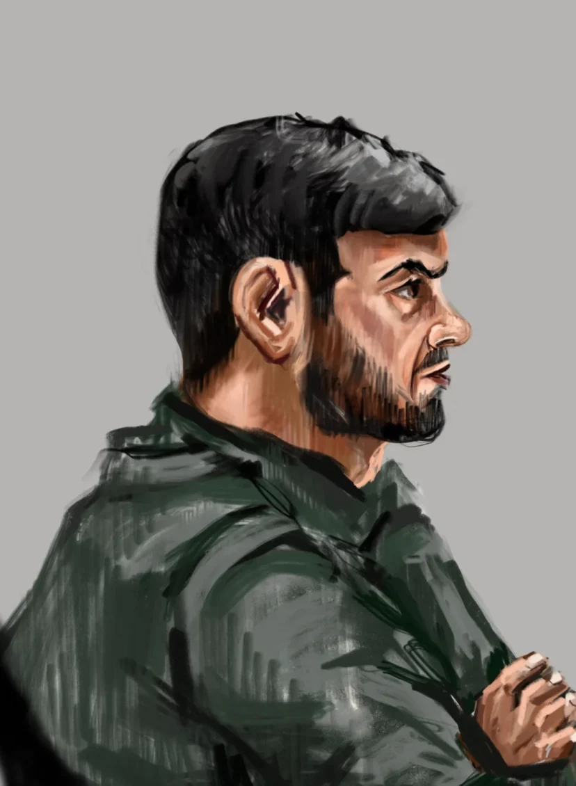 Rechtbanktekening van Tarik El M.