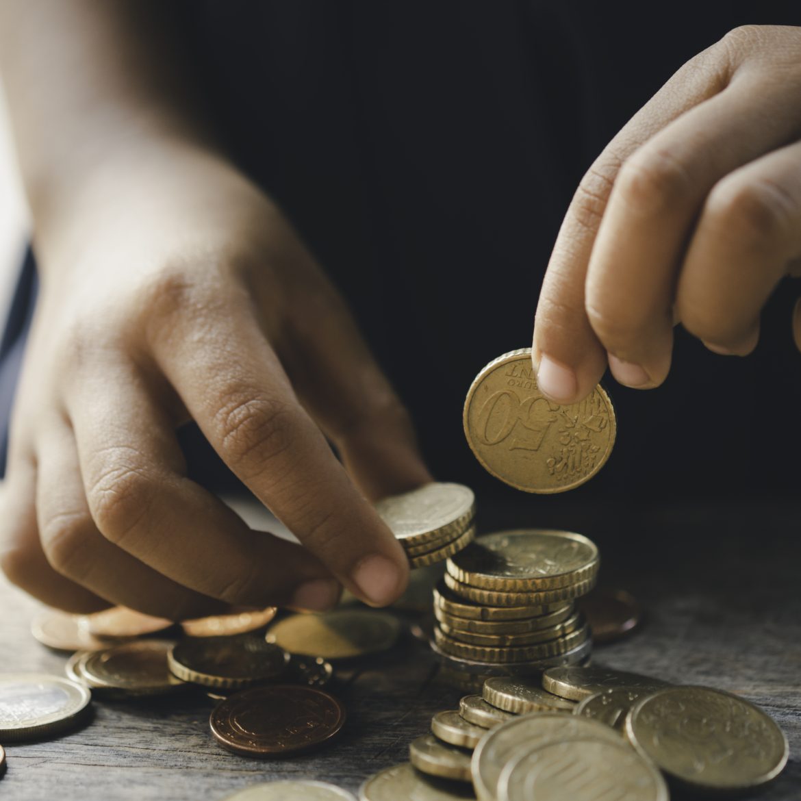 Kinder handen geld
