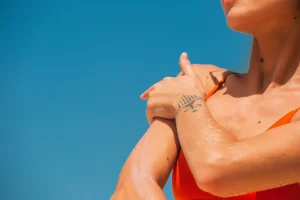 tips, verkleurde, tattoo