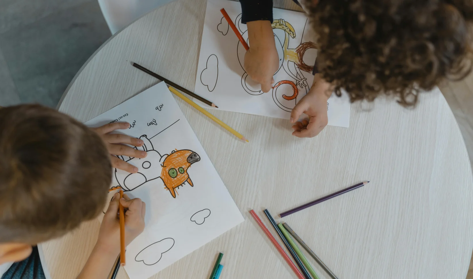 hack, tekeningen, kinderen
