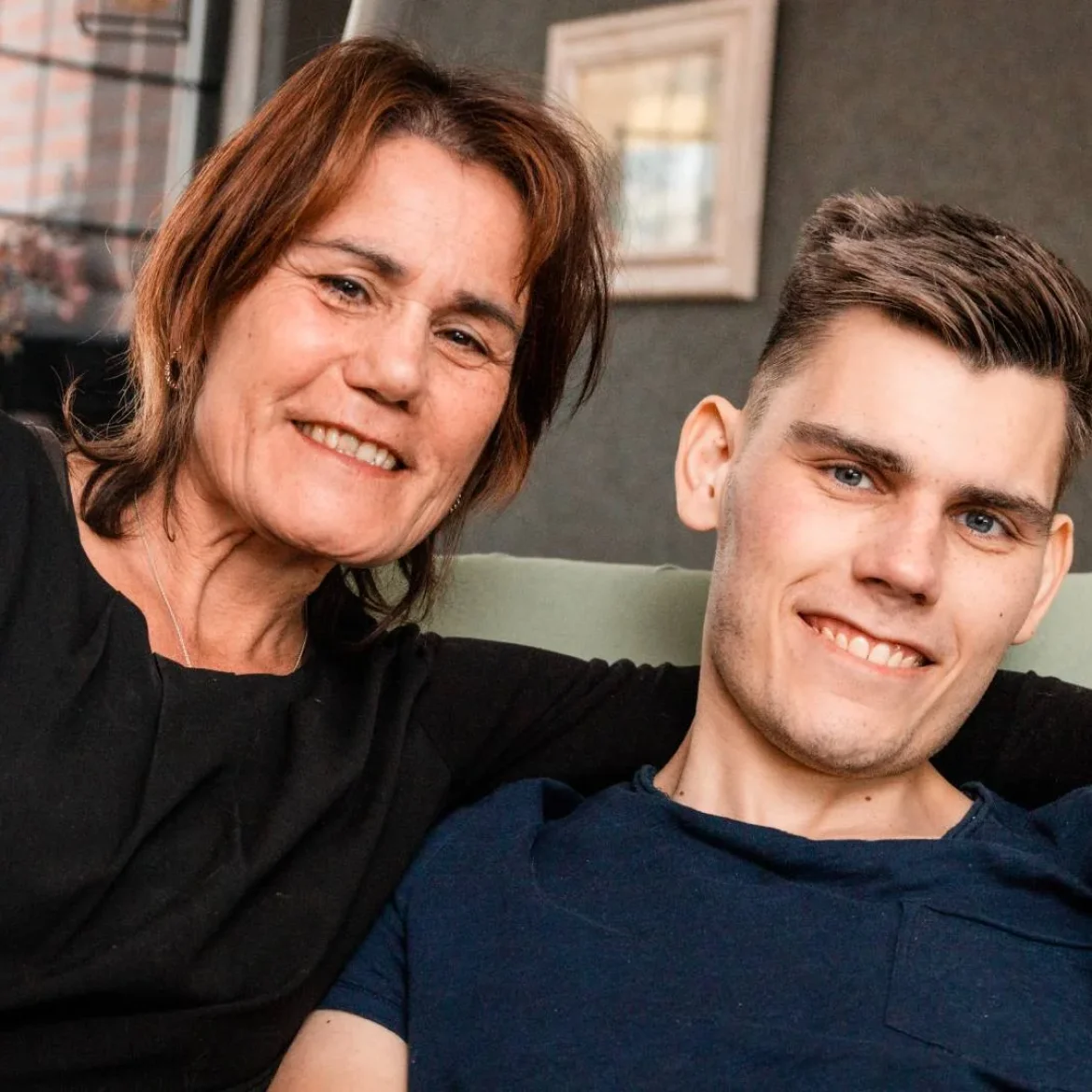Marijke en haar zoon Jordy