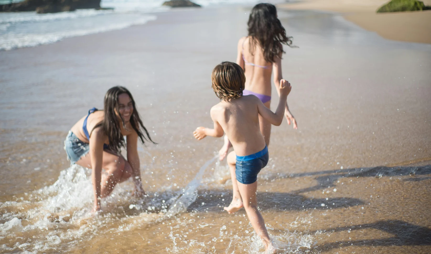 Samengesteld gezin op vakantie