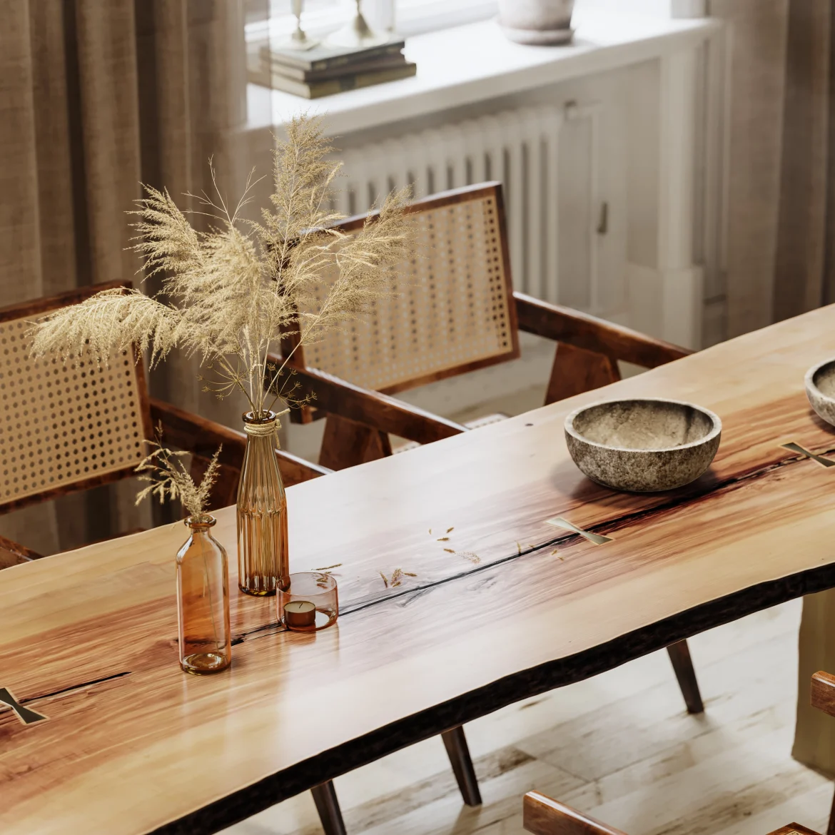 Kringen uit een houten tafel