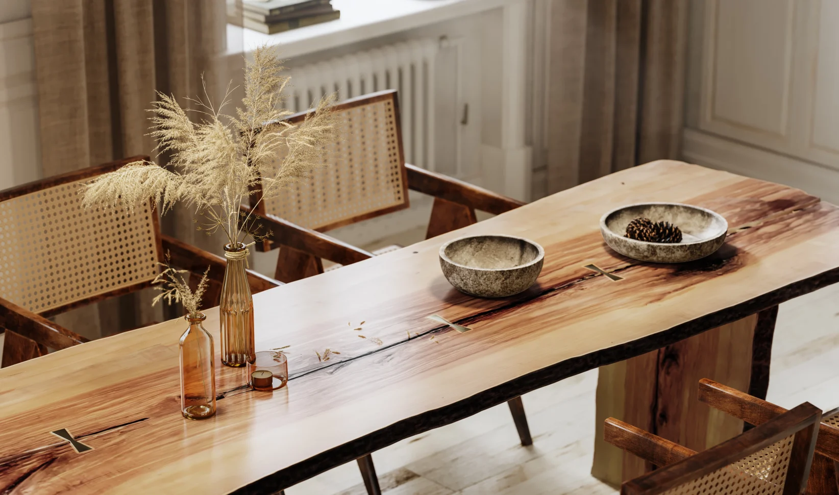 Kringen uit een houten tafel