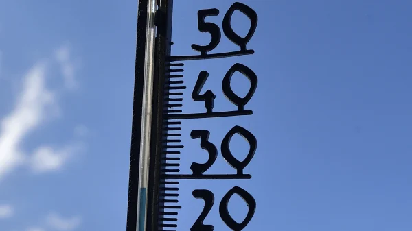 Thermometer die de temperatuur aangeeft