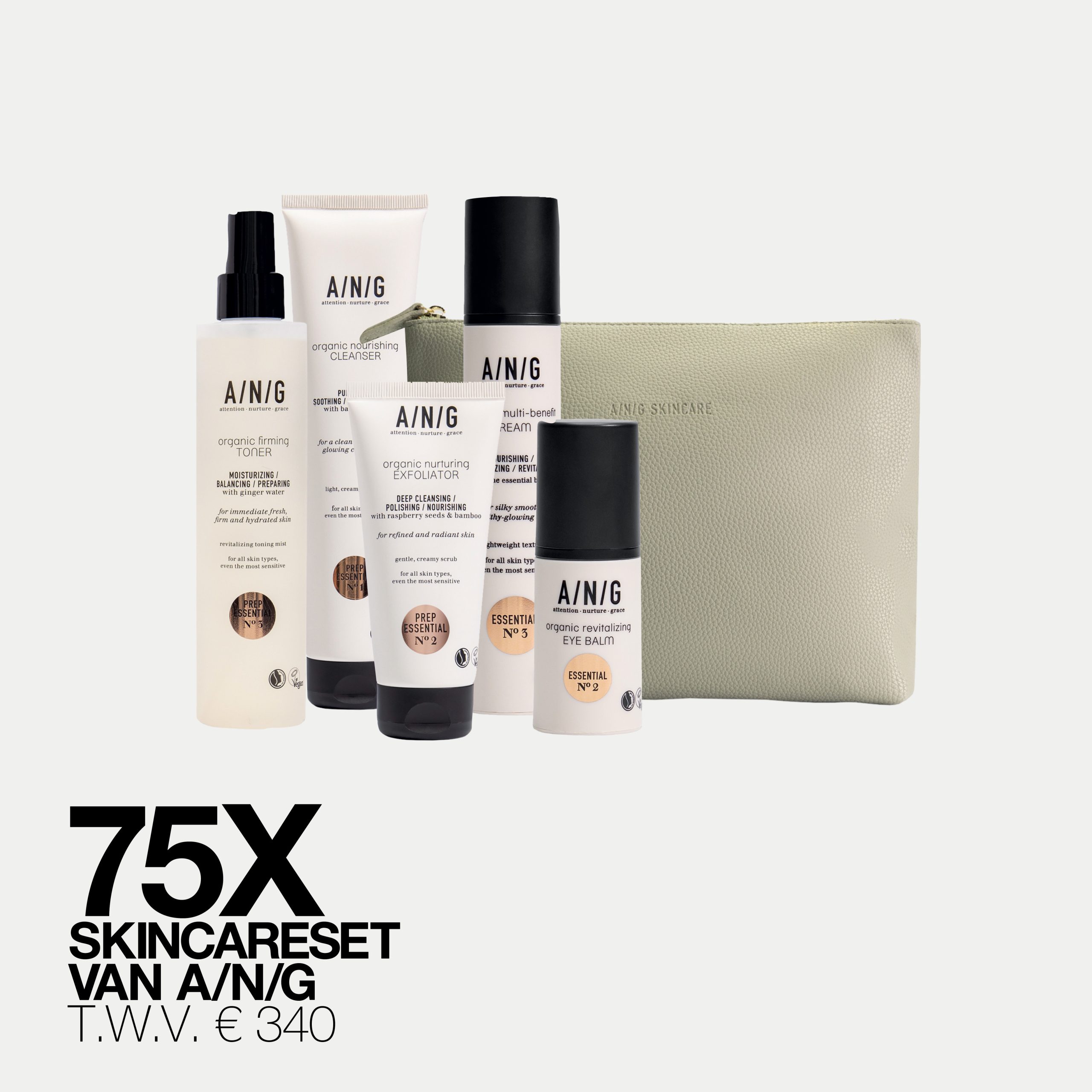 Win: 75 x een huidverzorgingspakket van A/N/G Skincare t.w.v. € 340