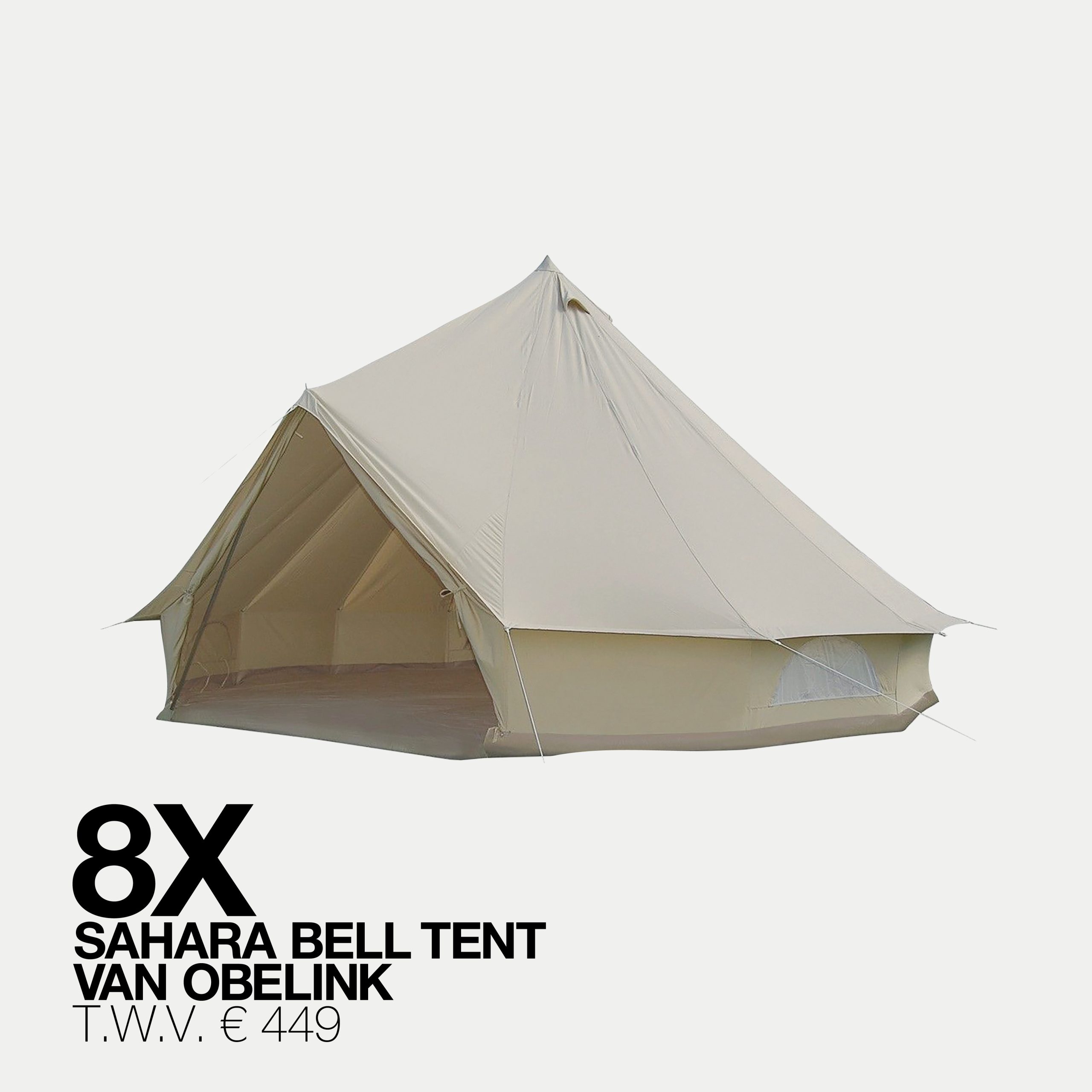 Luxe op avontuur: win 8 x een tent van Obelink t.w.v. € 449