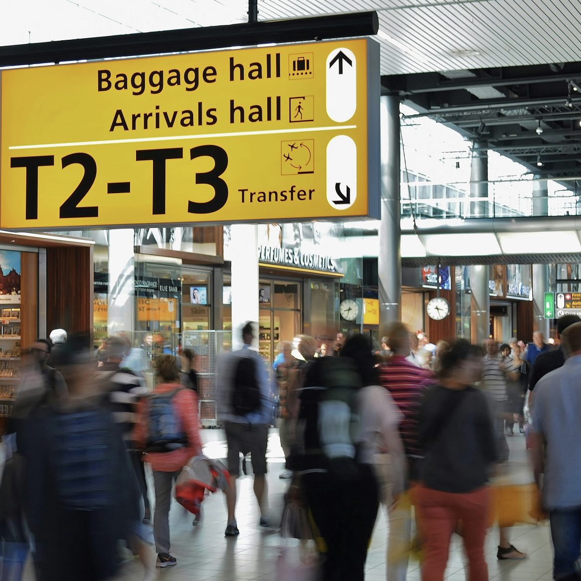 Drukte op Schiphol