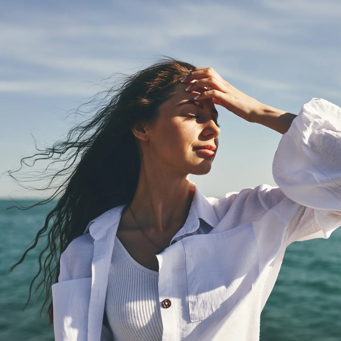 Vrouw met pluizig haar