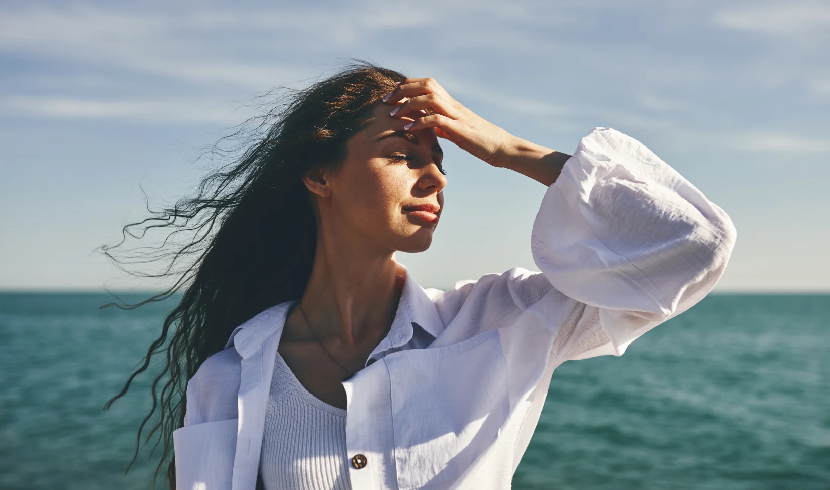 Vrouw met pluizig haar