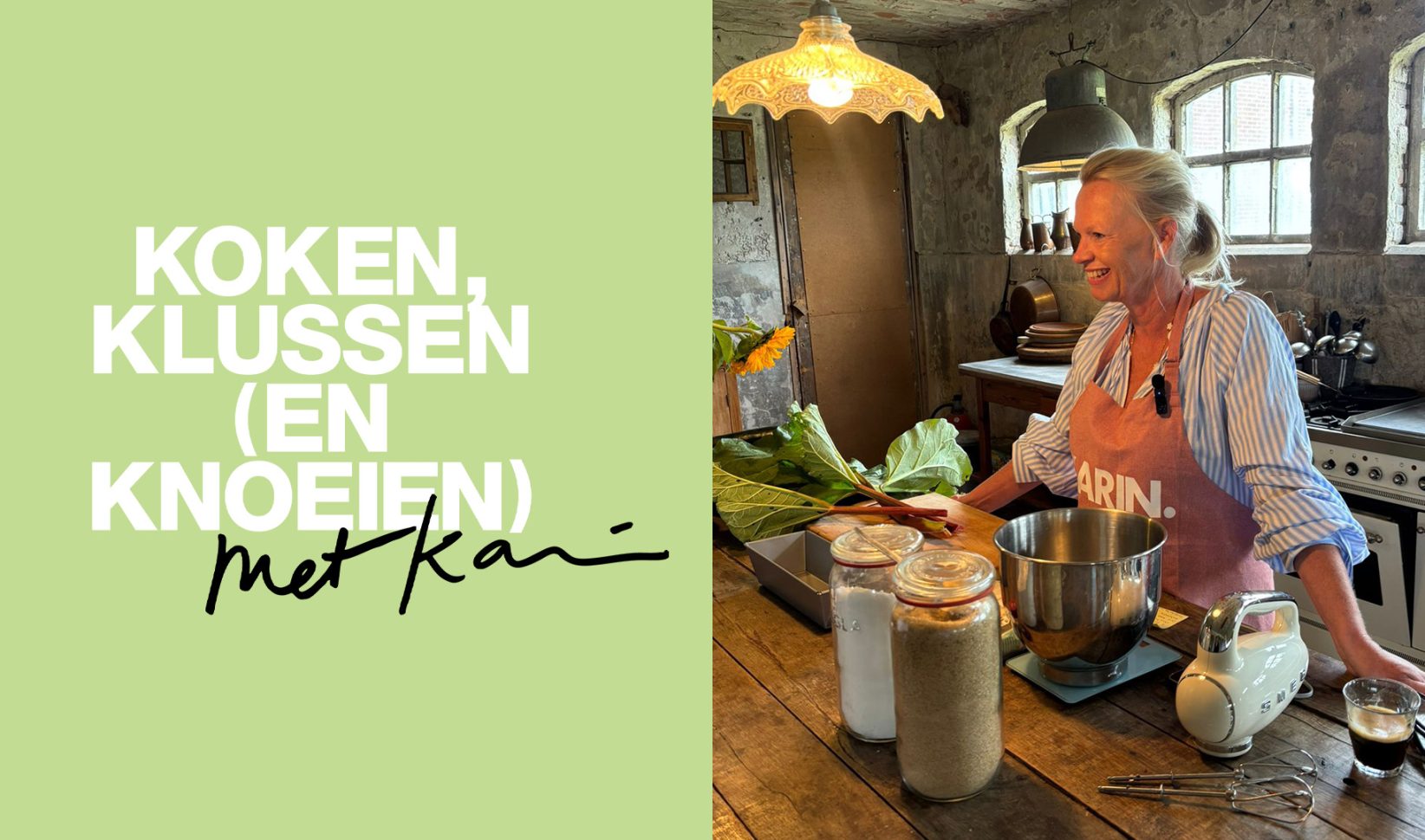 Karin maakt rabarbercake