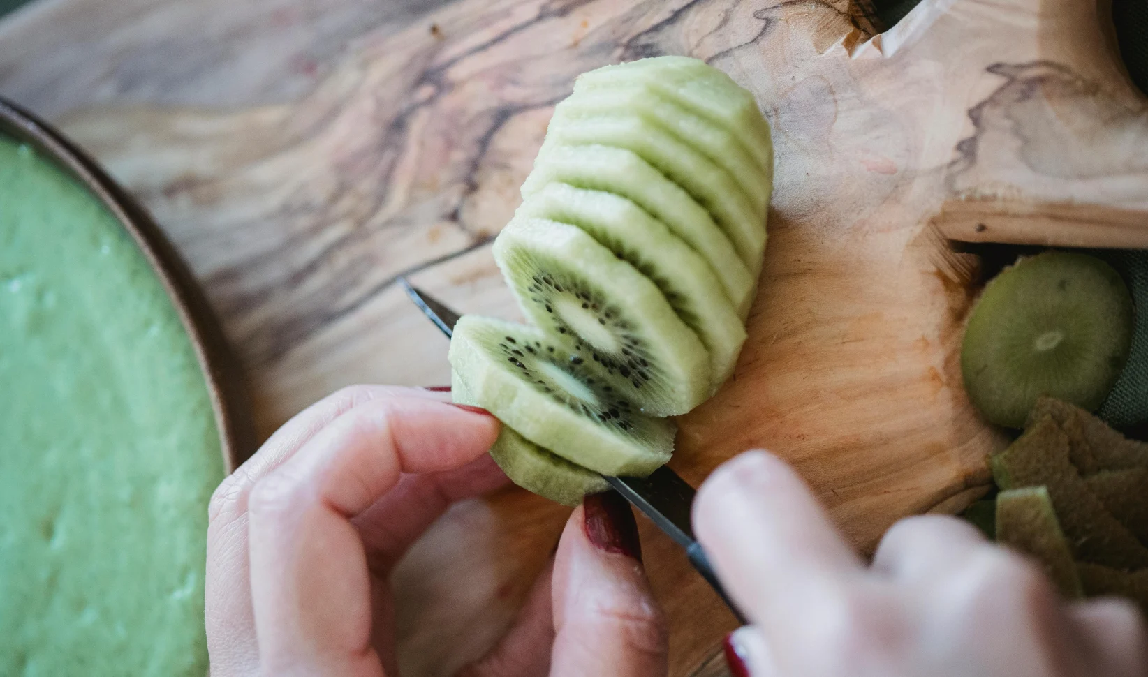 gesneden groene kiwi