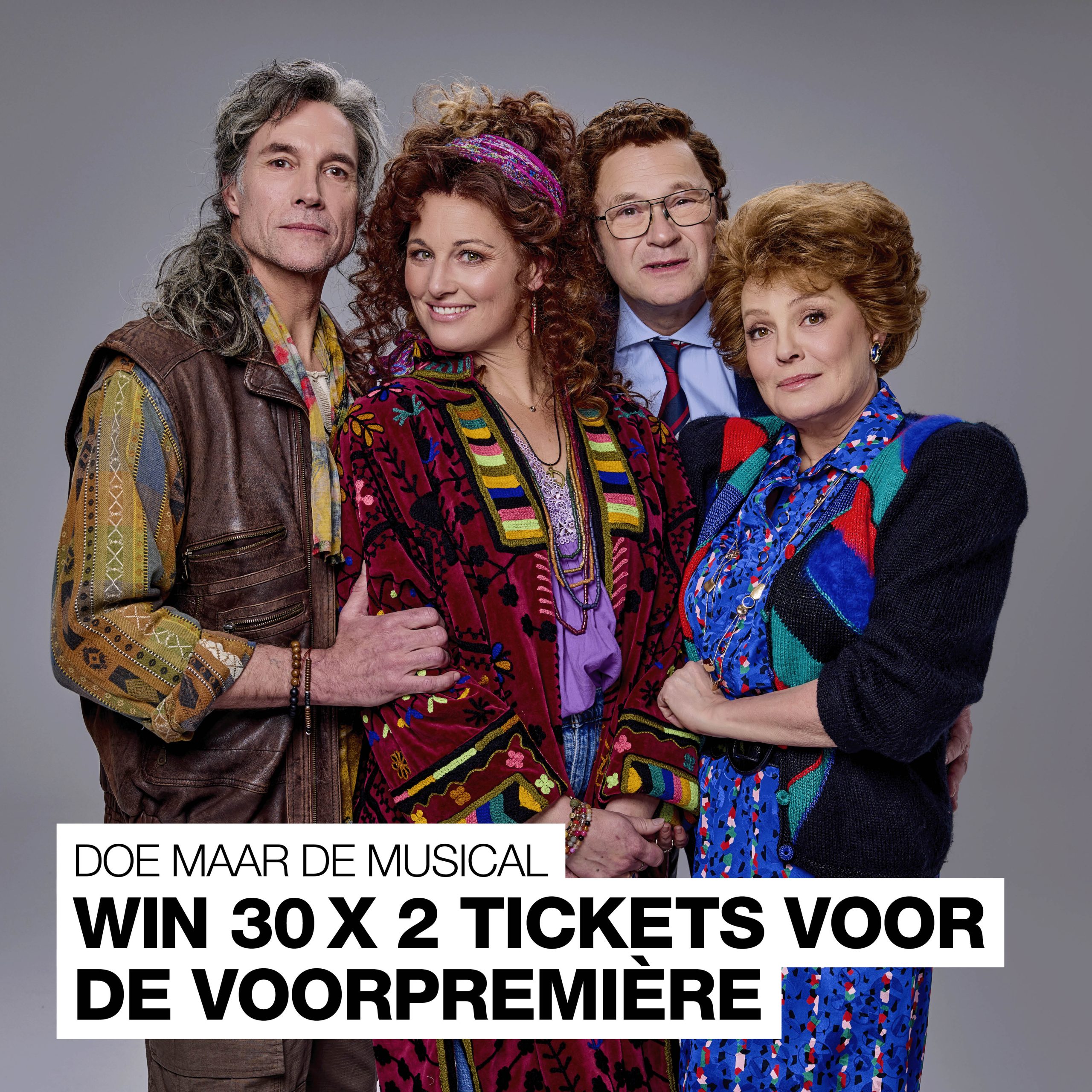Tot over m'n oren smoorverliefd... We geven 30 x 2 tickets weg voor de voorpremière van Doe Maar! de musical
