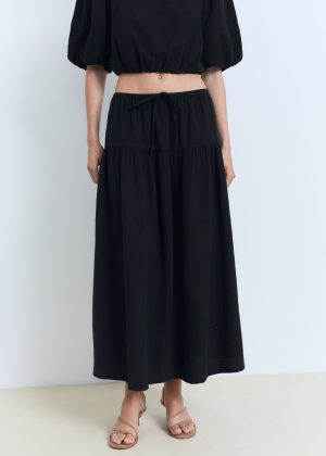lange zwarte maxi rok