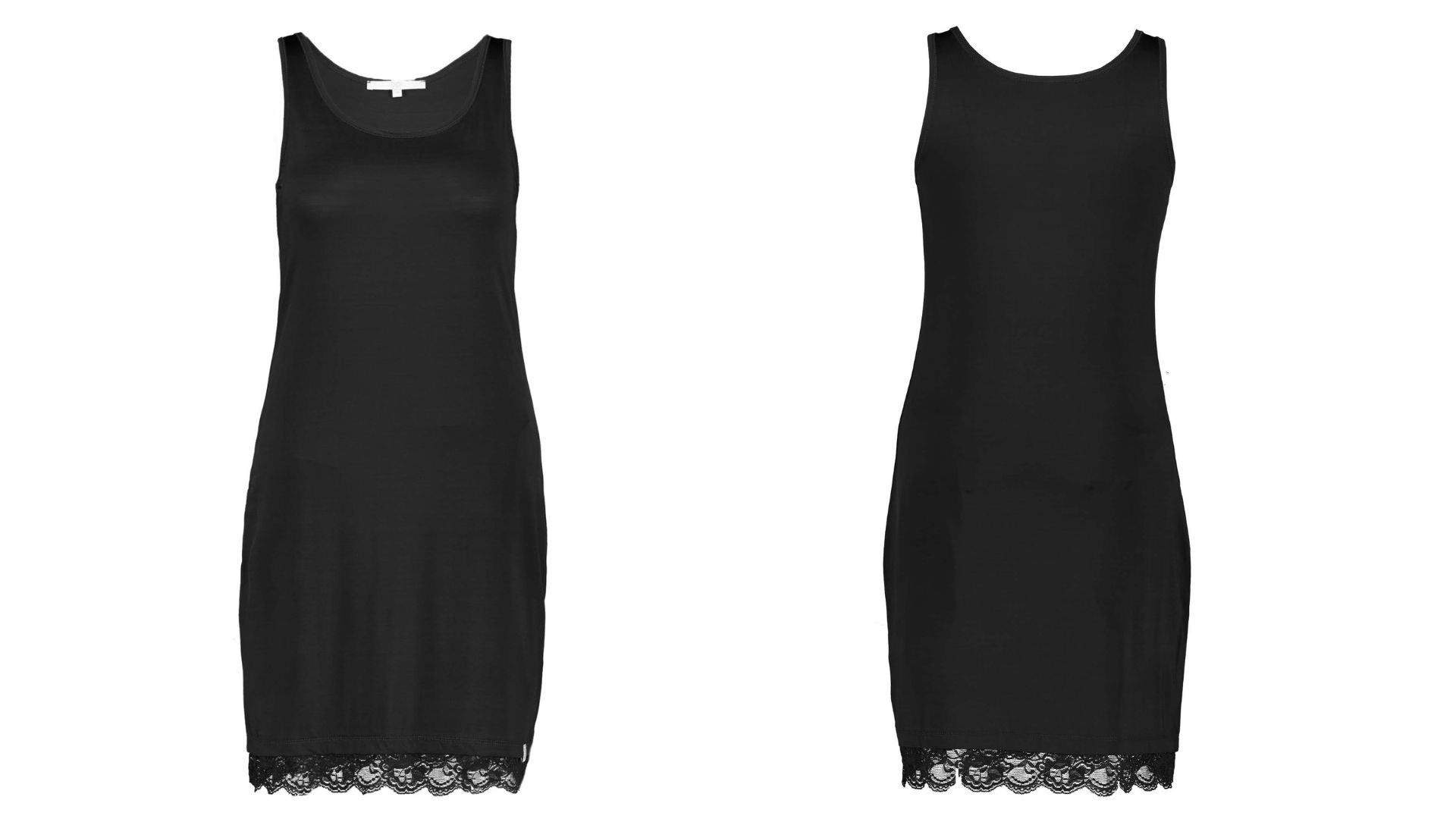 slipdress met kant zwart