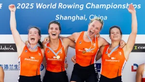 Thumbnail voor Goud! Voor het eerst sinds 2017 wint vrouwen dubbelvier WK roeien