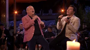 Thumbnail voor Duetten-aflevering 'Beste Zangers' sluit af met unicum: 'Hij heeft mij als het ware gedwongen'