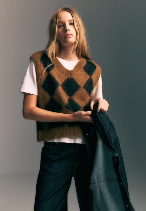 Geruite spencer van Stradivarius