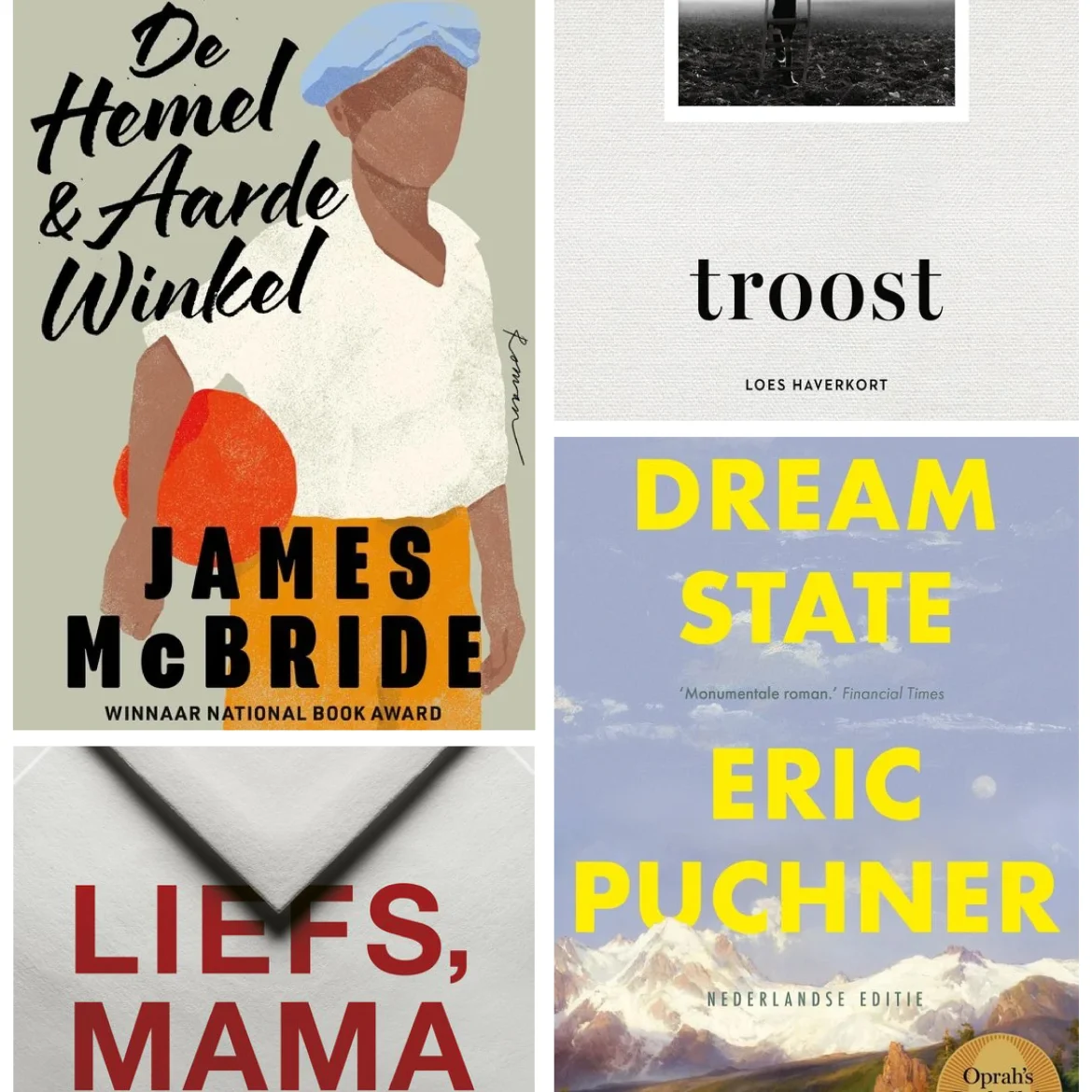 een compilatie van covers van onze favoriete boeken voor november