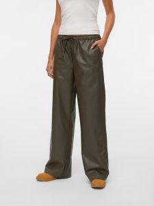 donkergroene leren broek