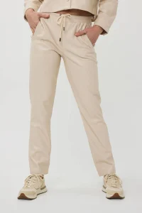 beige leren broek