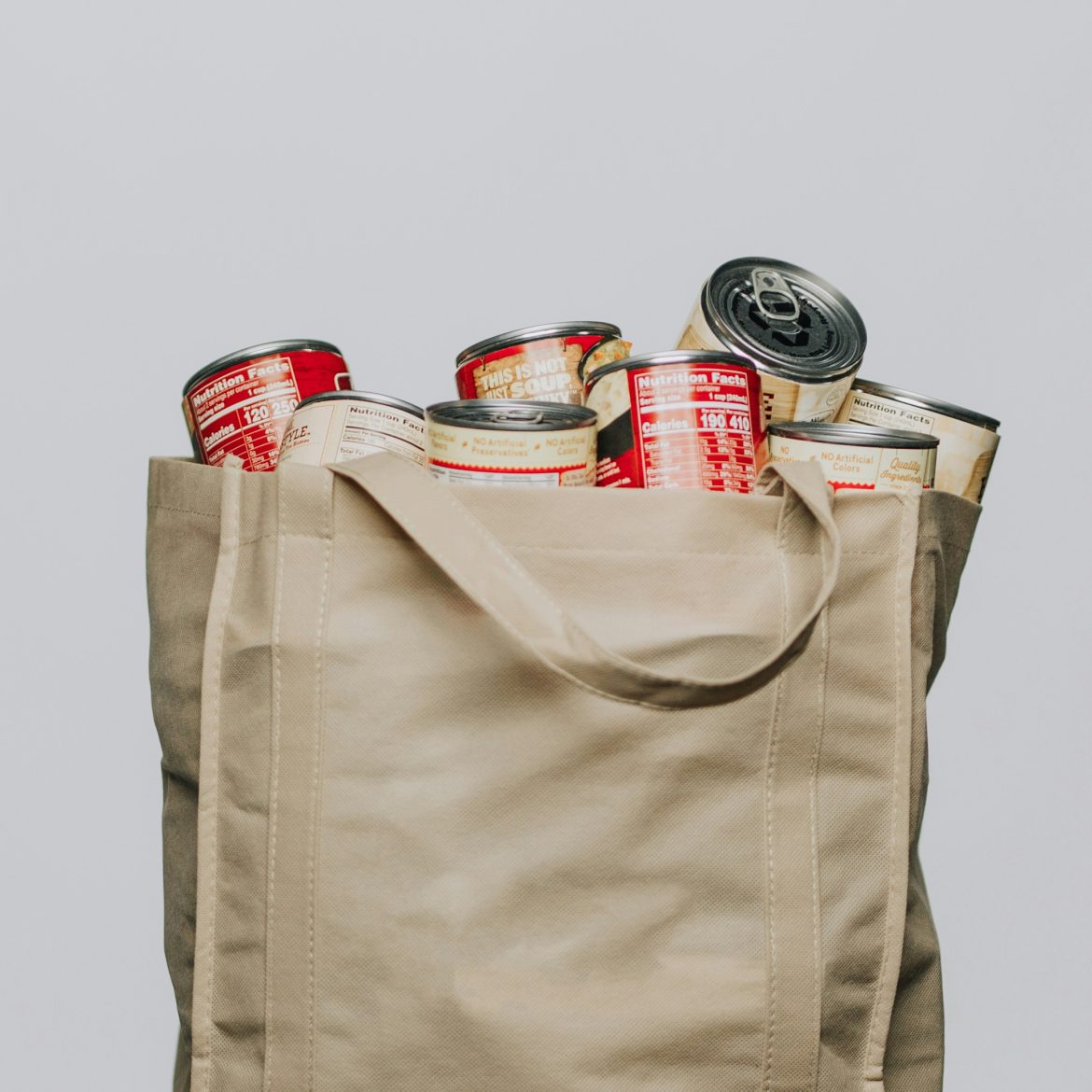 tas met blikken Noodpakket