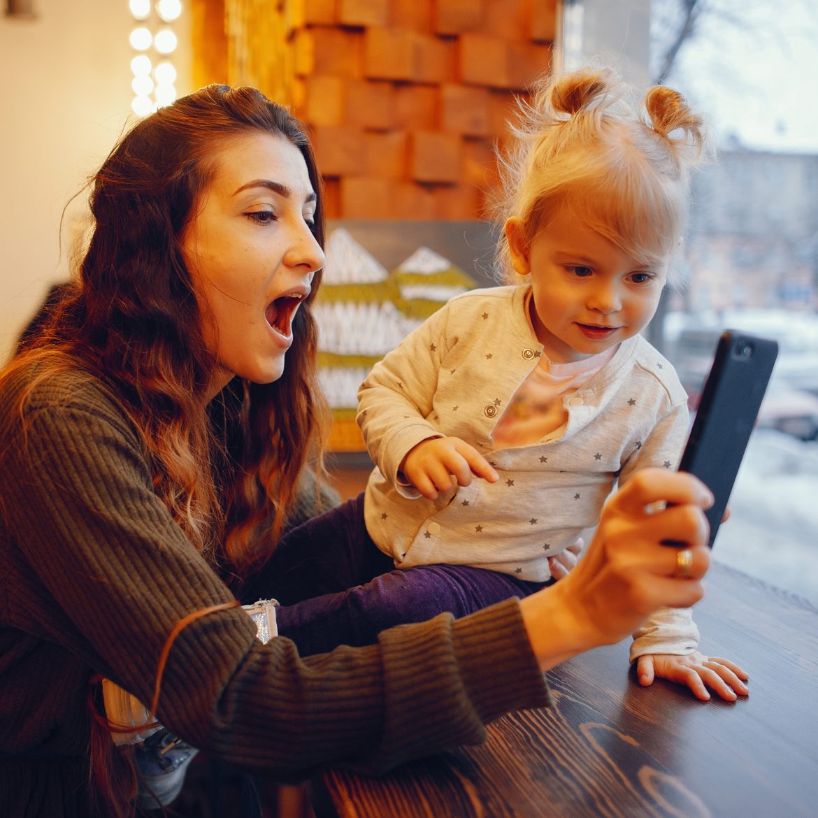 Moeder en dochter foto social media