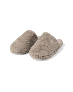 sloffen, pantoffels, warm, zacht, grijs, hema