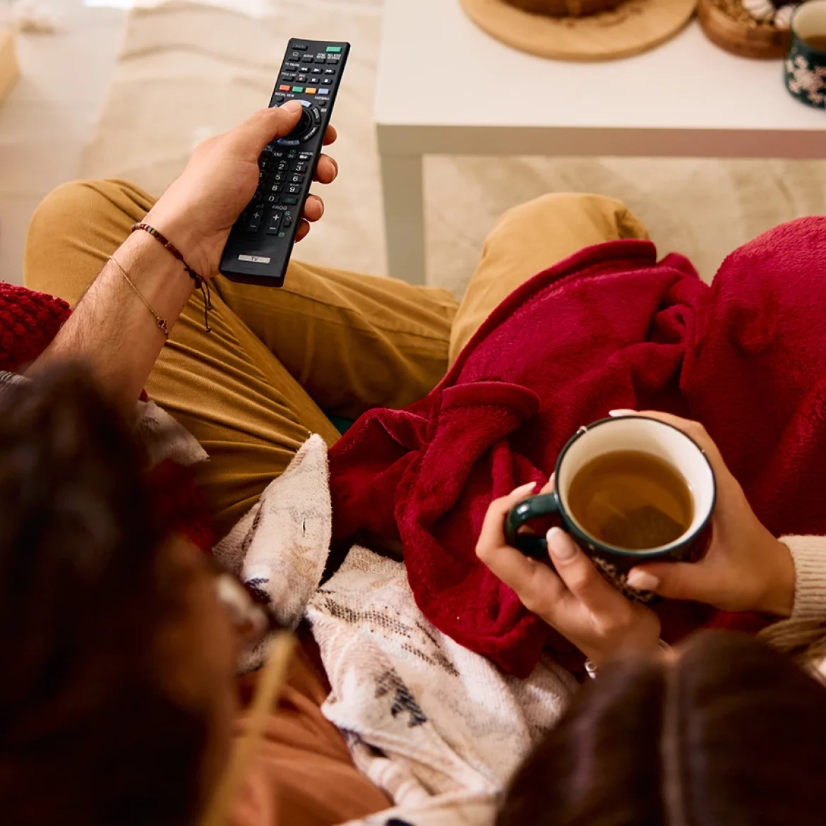 tijdens kerstavond op TV