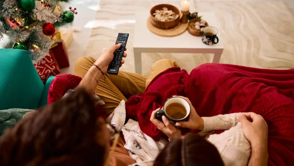 tijdens kerstavond op TV