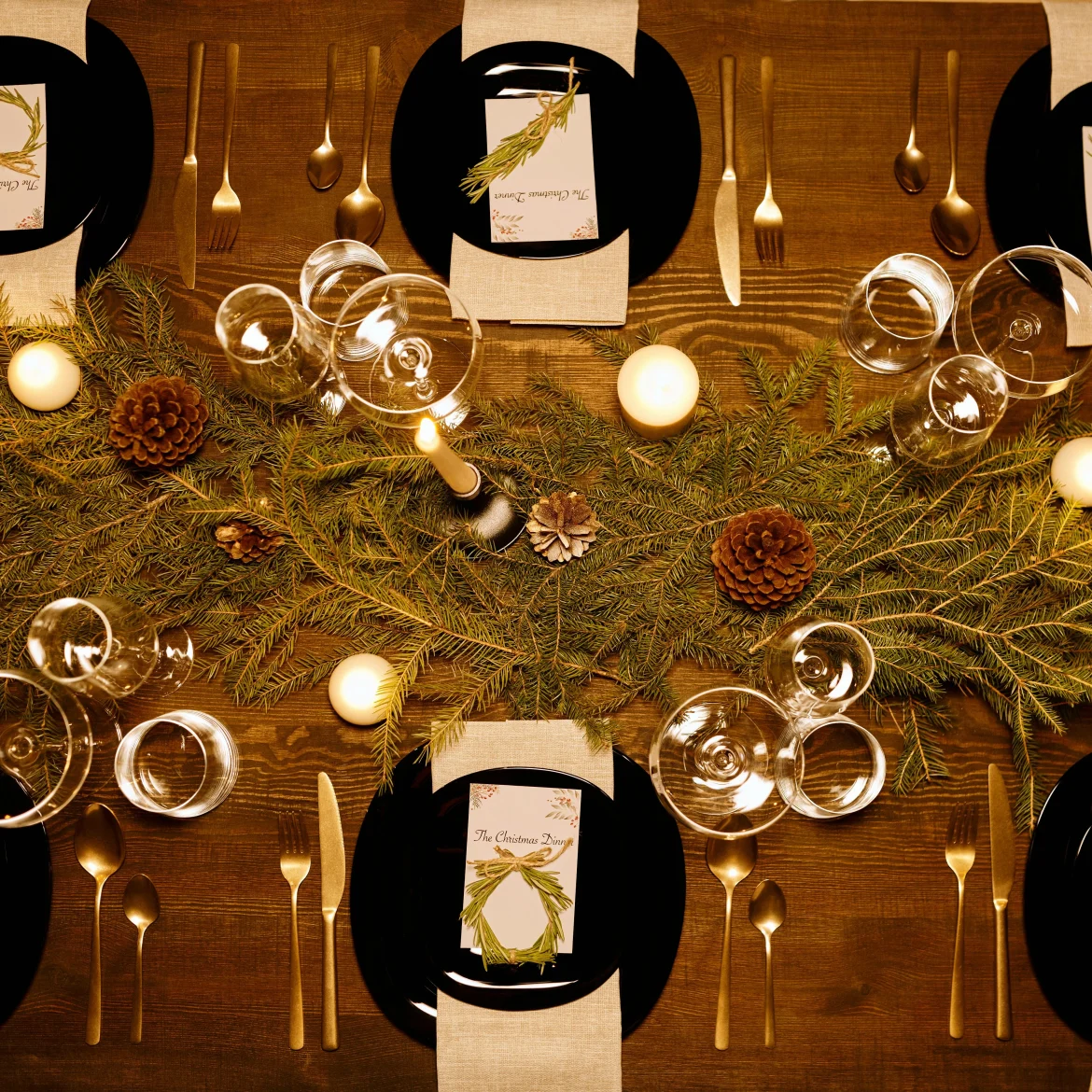 decoratie, kersttafel