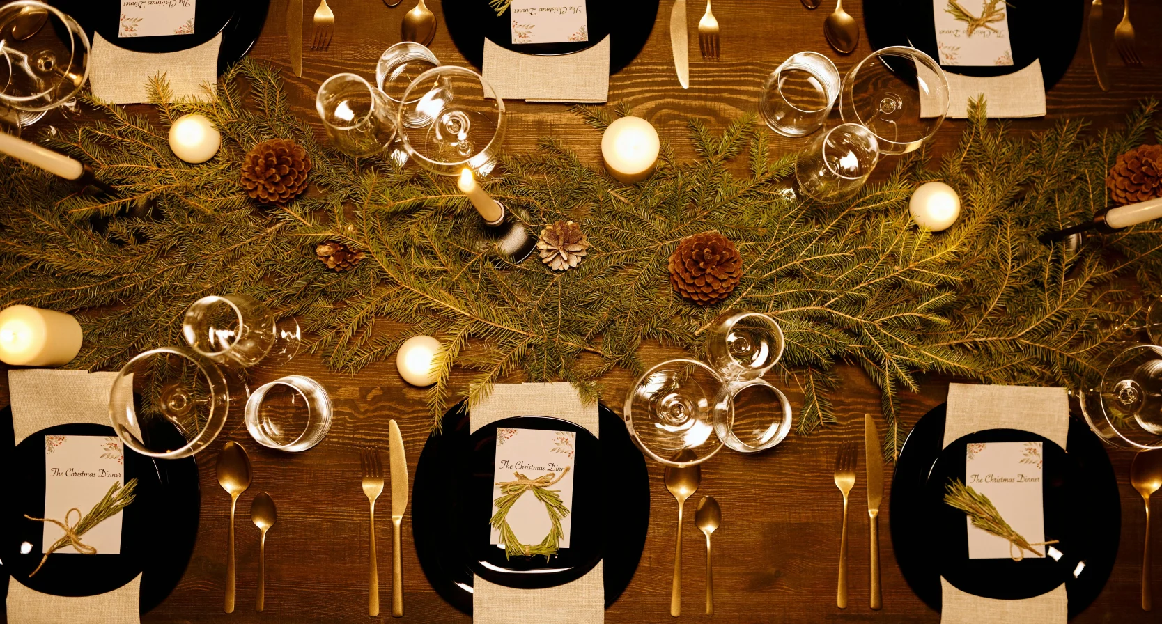 decoratie, kersttafel