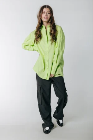blouse in limoengroen