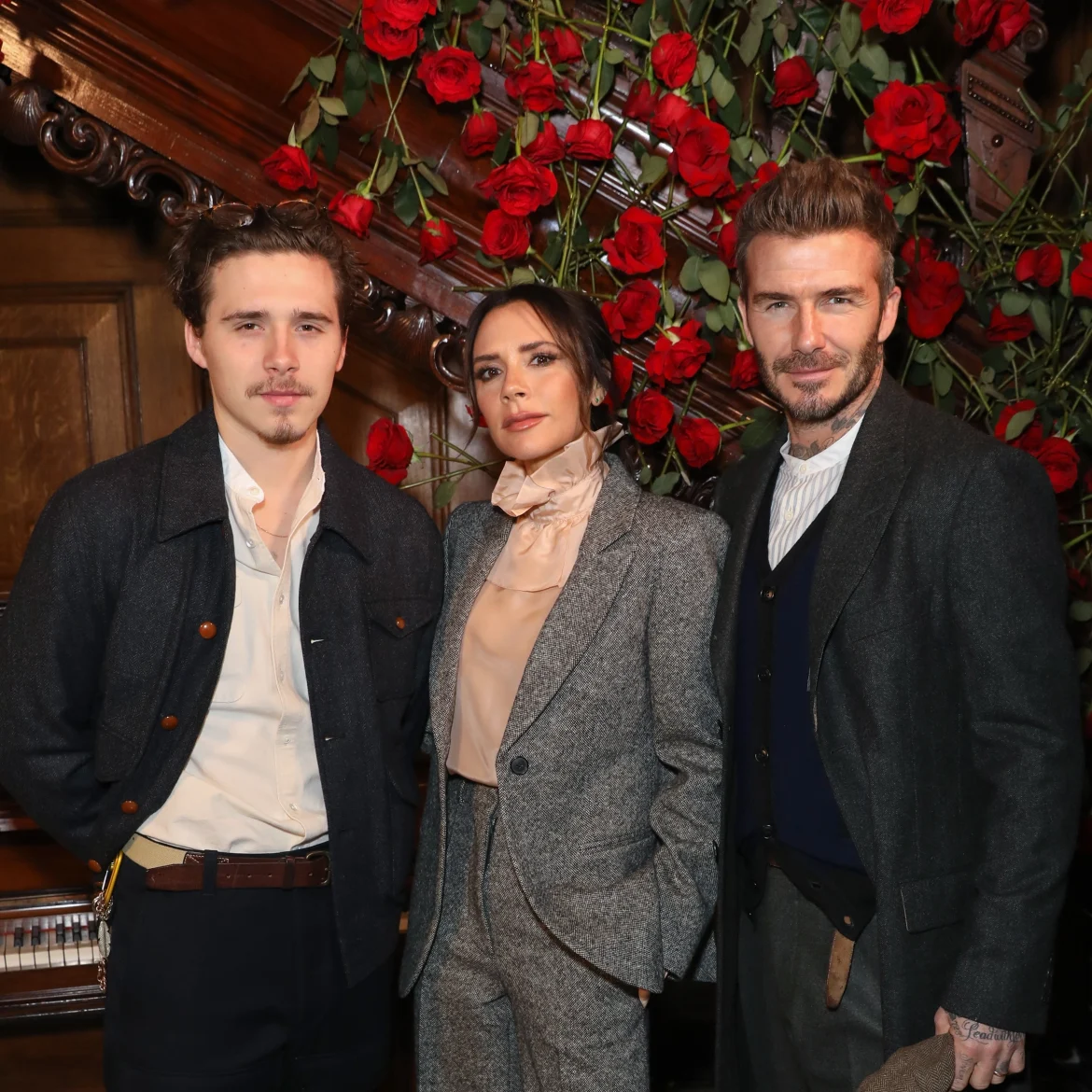 Brooklyn, David en Victoria Beckham