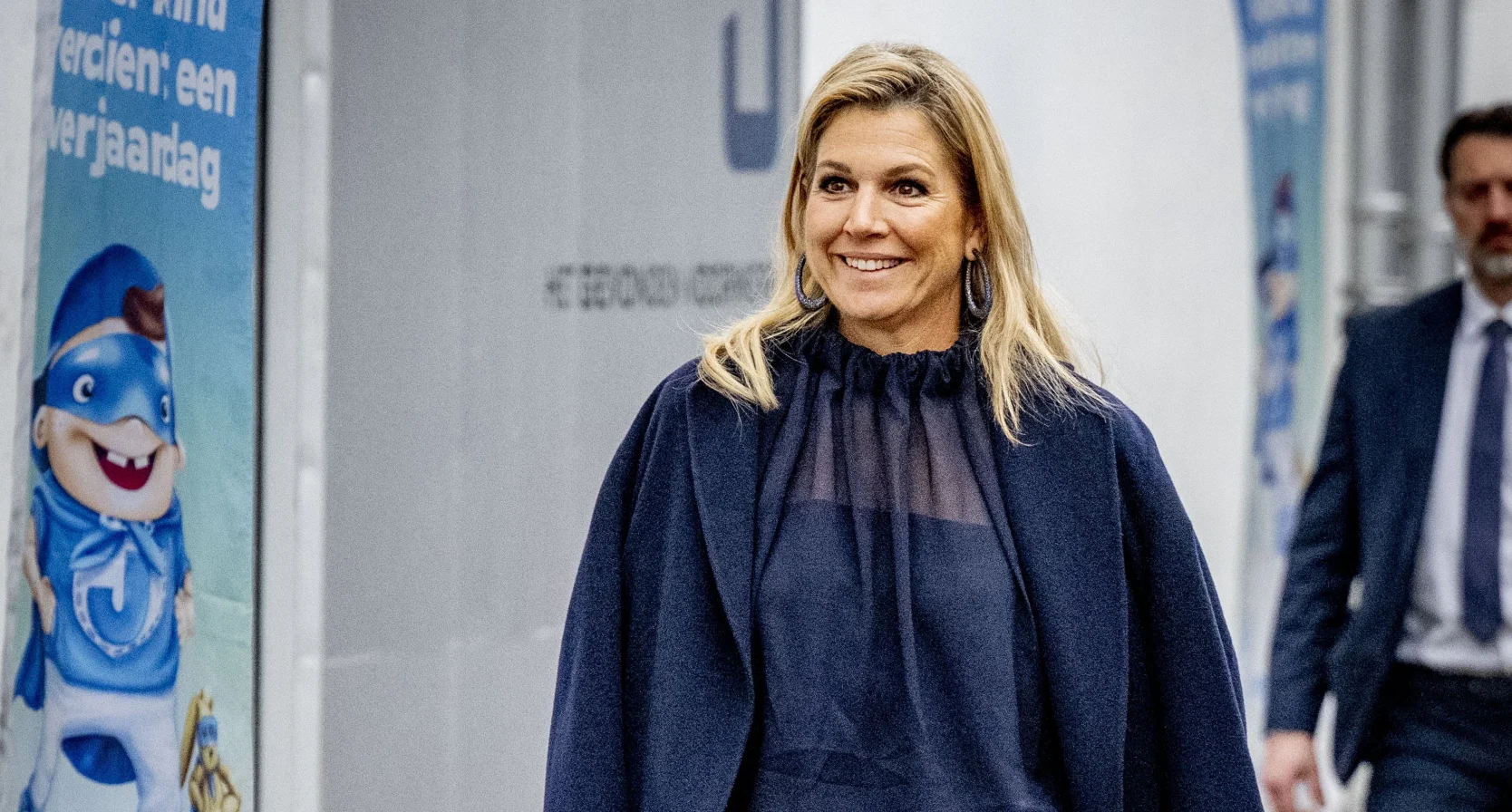 Máxima blauwe blouse