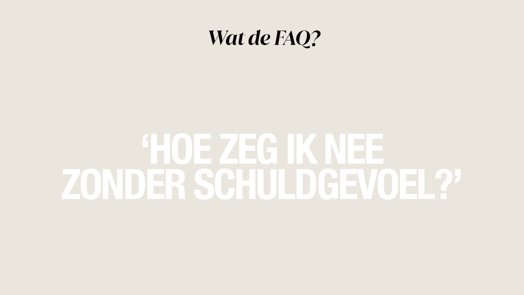 nee schuldgevoel