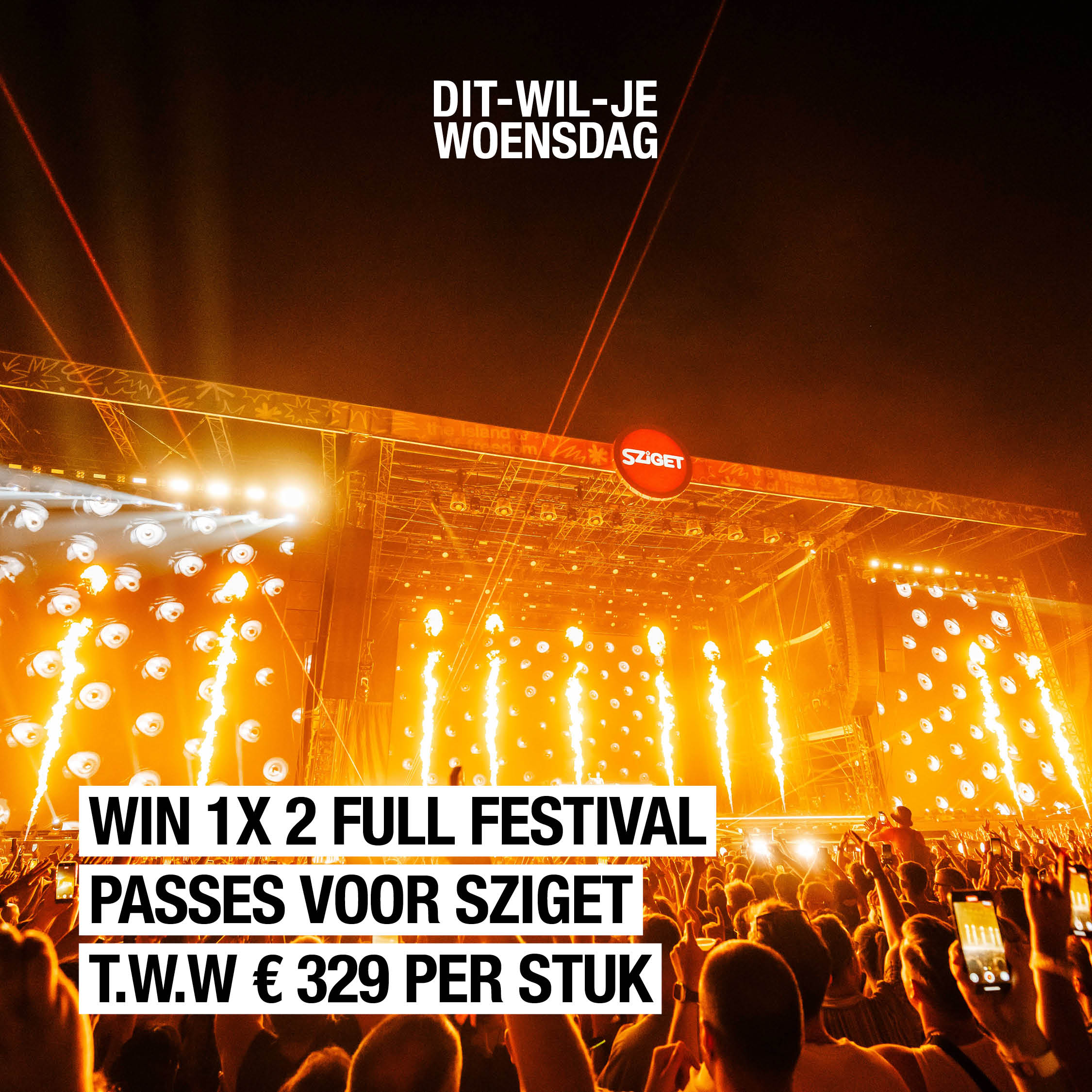 5 dagen feesten op hét festival van Europa: win 2 tickets voor Sziget in Boedapest (t.w.v. 329 euro per stuk)